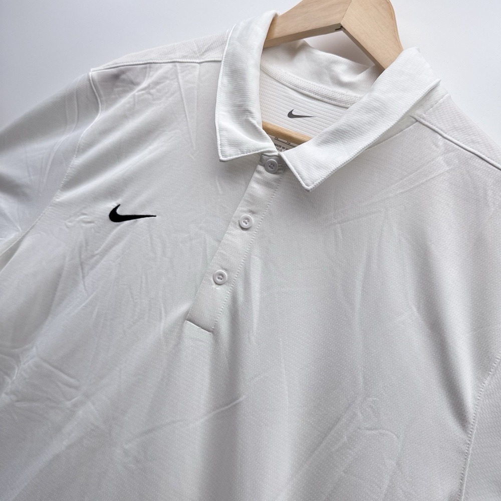 Nike Men's Dri-Fit Framchise Polo Shirt XL White Short Sleeve Golf NWT